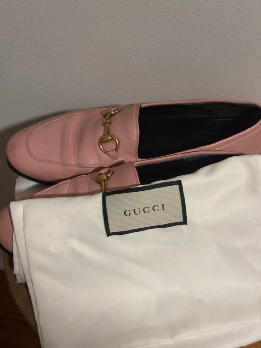 Gucci Blush Pink Leather Princetown Loafers
